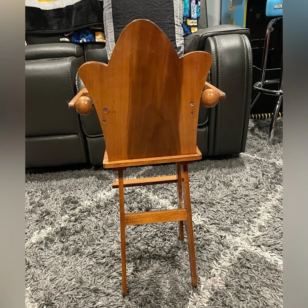Antique Handmade Doll High Chair One Of A Kind Real Solid Wood